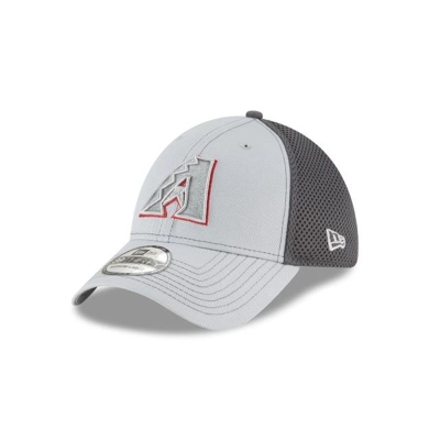 Grey Arizona Diamondbacks Hat - New Era MLB Grayed Out Neo 39THIRTY Stretch Fit Caps USA0318279